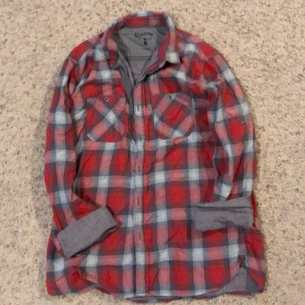 Plaid Converse button up shirt.